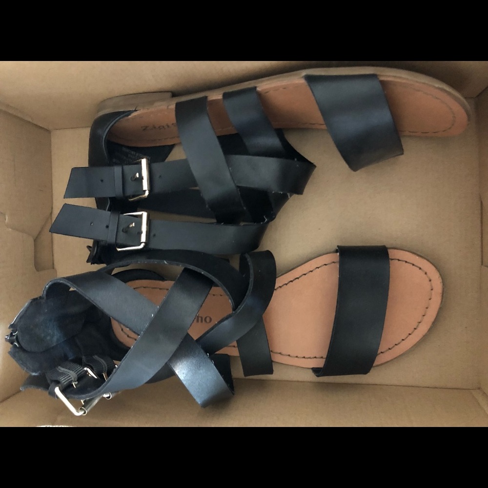 Black strap sandals